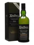 A bottle of Ardbeg 10 Year Old /"Introducing" Islay Single Malt Scotch Whisky