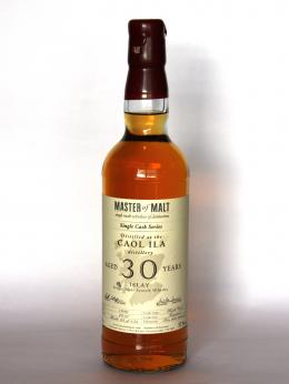 a bottle of Caol Ila 30 years old Single Cask Master of Malt