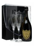 A bottle of Dom Perignon 2002 Gift Pack with 2 Glasses