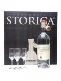 A bottle of Domenis Storica Inconfondibile Grappa / With Glasses
