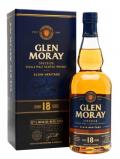 A bottle of Glen Moray 18 Year Old Speyside Single Malt Scotch Whisky