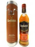 A bottle of Glenfiddich Rich Oak With Metal Brown Leatherette Case 14 Year Old