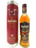 A bottle of Glenfiddich Solera Vat With Metal Red Leatherette Case 15 Year Old