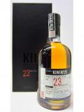 A bottle of Hazelwood Kininvie Single Malt Scotch Batch 001 1990 23 Year Old