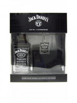 Jack Daniels Old No 7 Leather Wallet Keyring Gift Set