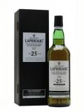 A bottle of Laphroaig 25 Year Old / Cask Strength / Bot.2008 Islay Whisky