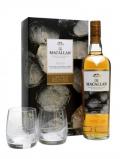 A bottle of Macallan Gold 2 Glass Gift Set Speyside Single Malt Scotch Whisky