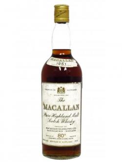 Macallan Pure Highland Malt Scotch 1961