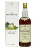 A bottle of Macallan Single Highland Malt 1 Litre 12 Year Old