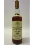 A bottle of Macallan Single Highland Malt Scotch 1980 18 Year Old