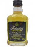 A bottle of Ballantines Gold Seal Miniature 12 Year Old