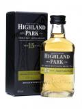 A bottle of Highland Park 15 Year Old Miniature
