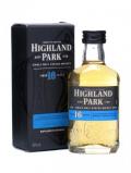 A bottle of Highland Park 16 Year Old Miniature Island Single Malt Scotch Whisky