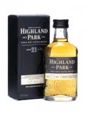 A bottle of Highland Park 21 Year Old Miniature Island Single Malt Scotch Whisky