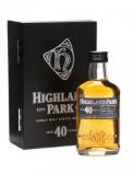 A bottle of Highland Park 40 Year Old Miniature