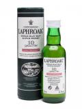 A bottle of Laphroaig 10 Year Old / Cask Strength Miniature