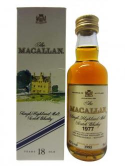 Macallan Single Highland Malt Miniature 1977 18 Year Old