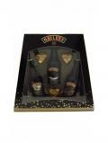 A bottle of Whisky Liqueurs Baileys 3 X Miniatures Chocolate Hearts Gift Set