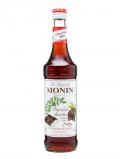 A bottle of Monin Chocolate Mint Syrup