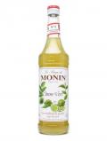 A bottle of Monin Lime Syrup