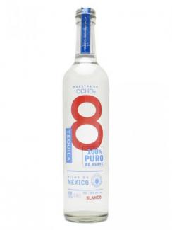A bottle of Ocho Blanco Tequila