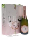 A bottle of Perrier Jouet Blason Rose Champagne / 2 Flutes Gift Pack