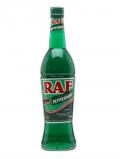 A bottle of RAF (Rock and Fun) Peppermint Liqueur