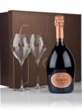 A bottle of Ruinart Brut Rosé Gift Pack with Two Glasses