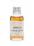 A bottle of Lagavulin 1997 Distillers Edition Sample Islay Whisky