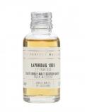 A bottle of Laphroaig 1998 Sample / 17 Year Old / Single Malts of Scotland Islay Whisky