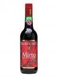 A bottle of Silvio Carta Mirto (Myrtle) Sardinian Liqueur