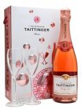 A bottle of Taittinger Brut Prestige Rose Champagne / Glass Set