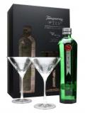 A bottle of Tanqueray 10 / Wayne Hemingway / 2 Martini Glass Pack