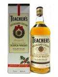 A bottle of Teacher S Season S Greeting Highland Cream