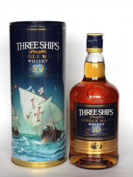 a bottle of Three Ships South Africa Whisky