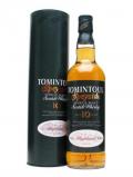 A bottle of Tomintoul 10 Year Old Speyside Single Malt Scotch Whisky