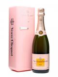 A bottle of Veuve Clicquot Rose NV Champagne / Fridge