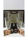 A bottle of Whisky Liqueur Baileys 2 X Miniatures 2 X Latte Glasses Gift Set